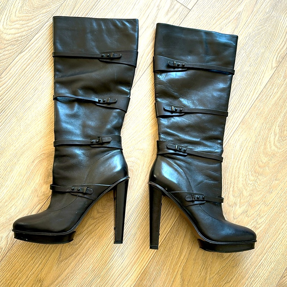 Black knee high boots